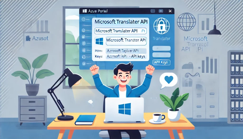 how to register Microsoft Translator and get an API key?